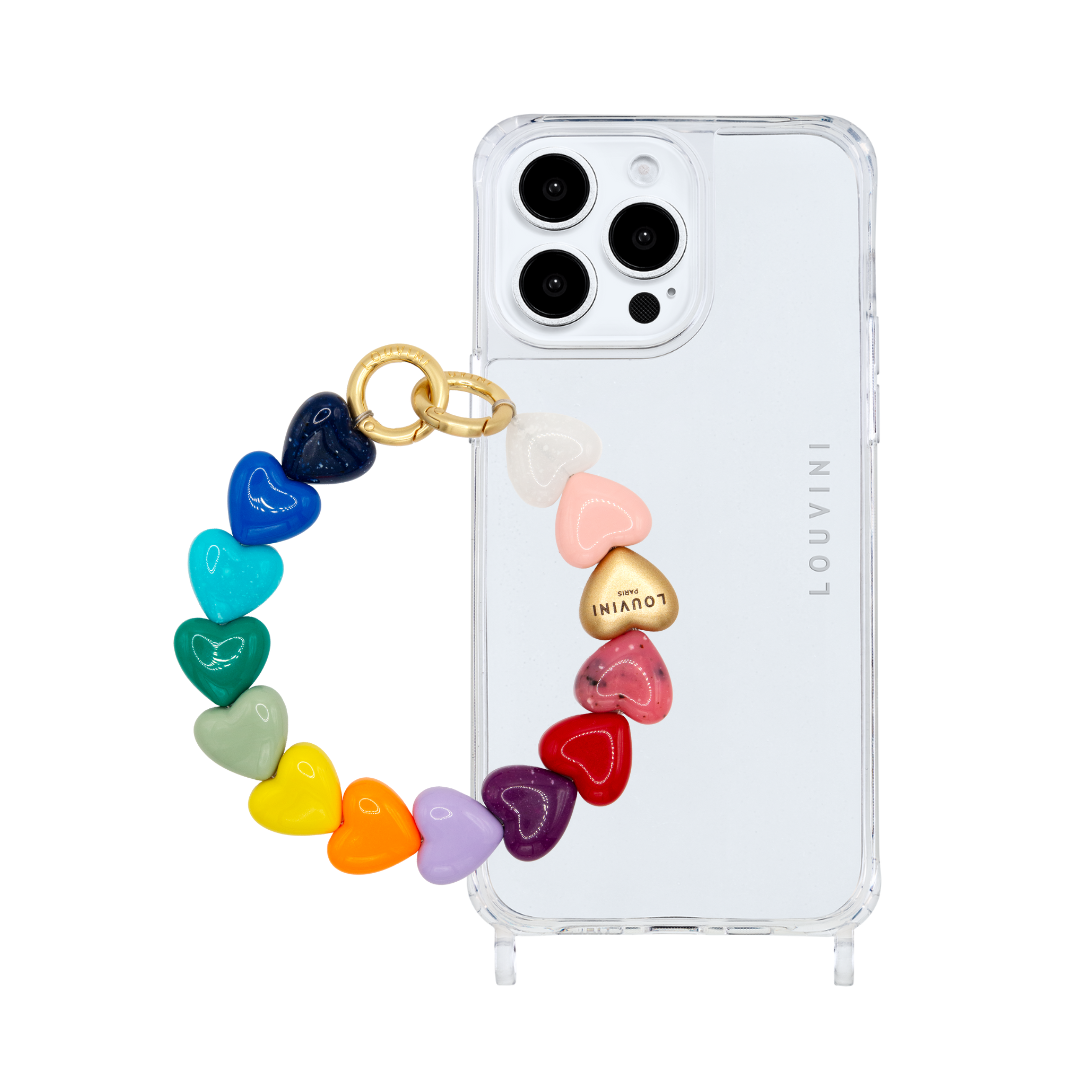 Charlie iPhone Case & Petit Cuore chain Rainbow