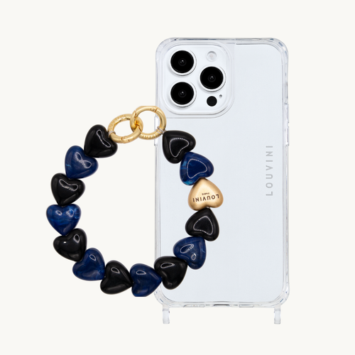 Charlie iPhone Case & Petit Cuore chain Black-Navy