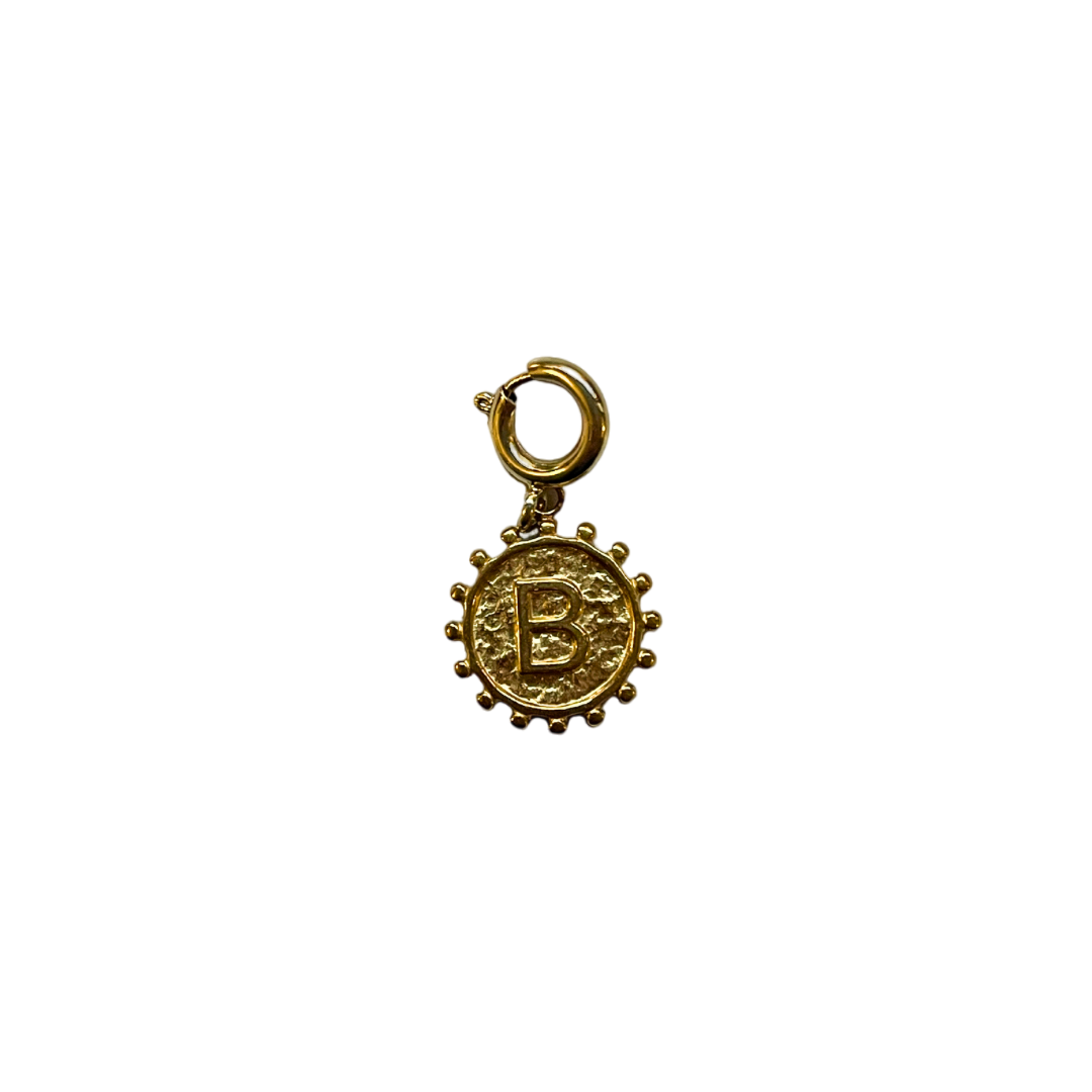 Charm soleil lettre dorée – Pendentif initiale élégant pour téléphone ou bijou 