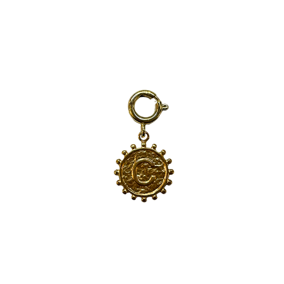 Charm soleil lettre dorée – Pendentif initiale élégant pour téléphone ou bijou 