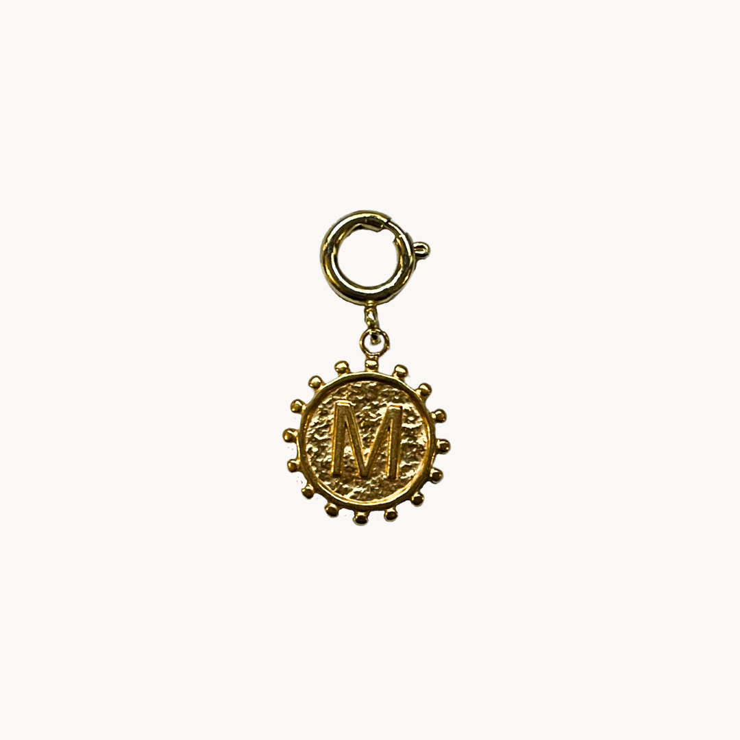 Charm soleil lettre dorée – Pendentif initiale élégant pour téléphone ou bijou 
