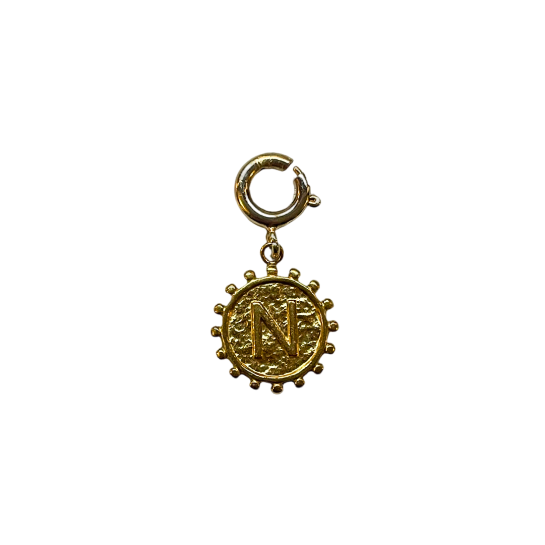 Charm soleil lettre dorée – Pendentif initiale élégant pour téléphone ou bijou 
