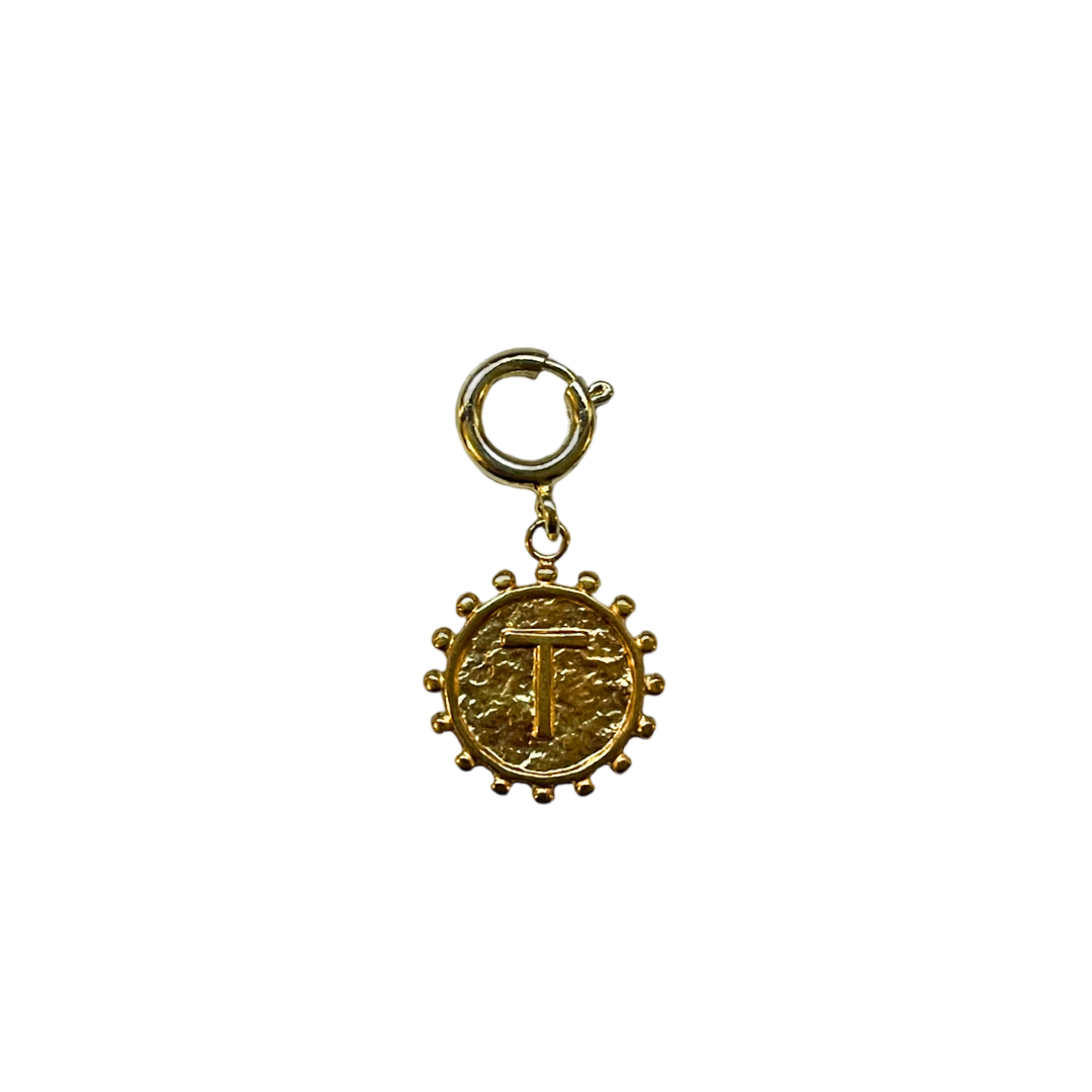 Charm soleil lettre dorée – Pendentif initiale élégant pour téléphone ou bijou 