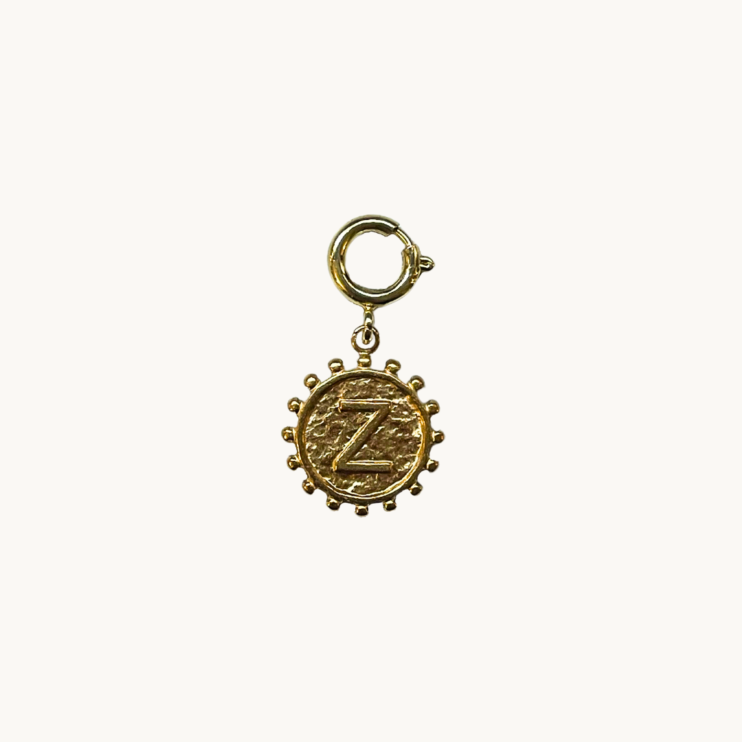 Charm soleil lettre dorée – Pendentif initiale élégant pour téléphone ou bijou 