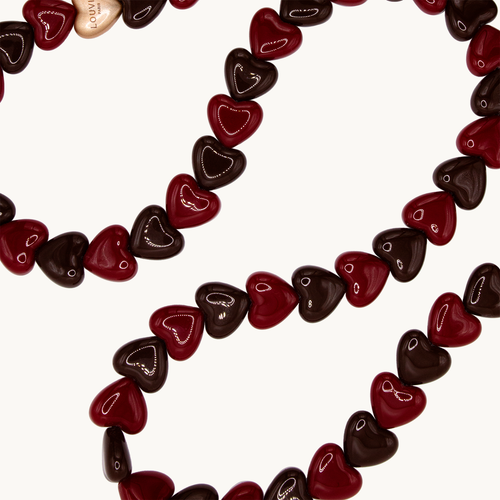 Chaîne de telephone coeur marron bordeaux