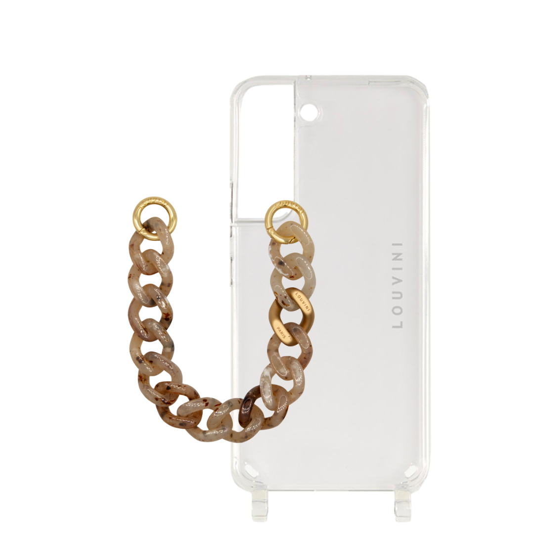 Charlie Case (Samsung) & Petit Zoe Beige Tortoiseshell Chain 