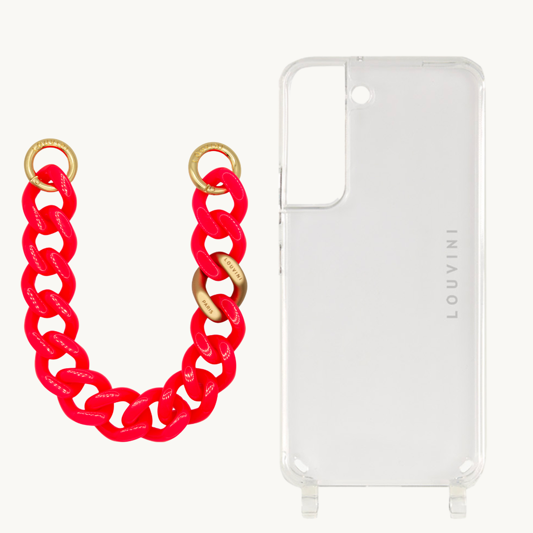 Charlie Case (Samsung) & Petit Zoe Neon Pink Chain 