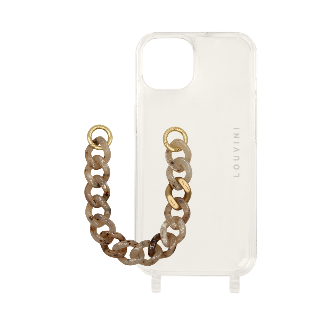 Charlie iPhone Case & Petit Zoe Beige Tortoiseshell Chain