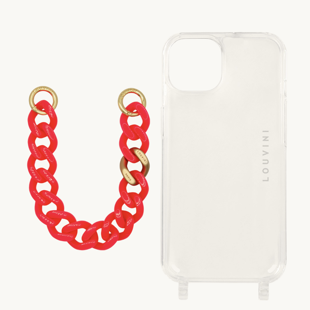 Charlie iPhone Case & Petit Zoe Neon Pink Chain