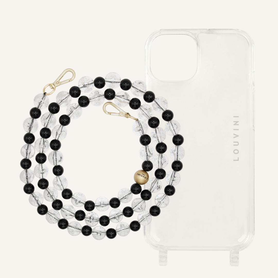 Charlie iPhone Case & Paula Black-Sliver Chain