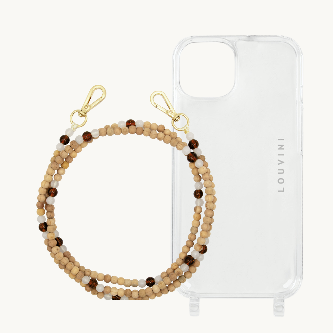 Charlie iPhone Case & Arielle "White-Brown" Strap