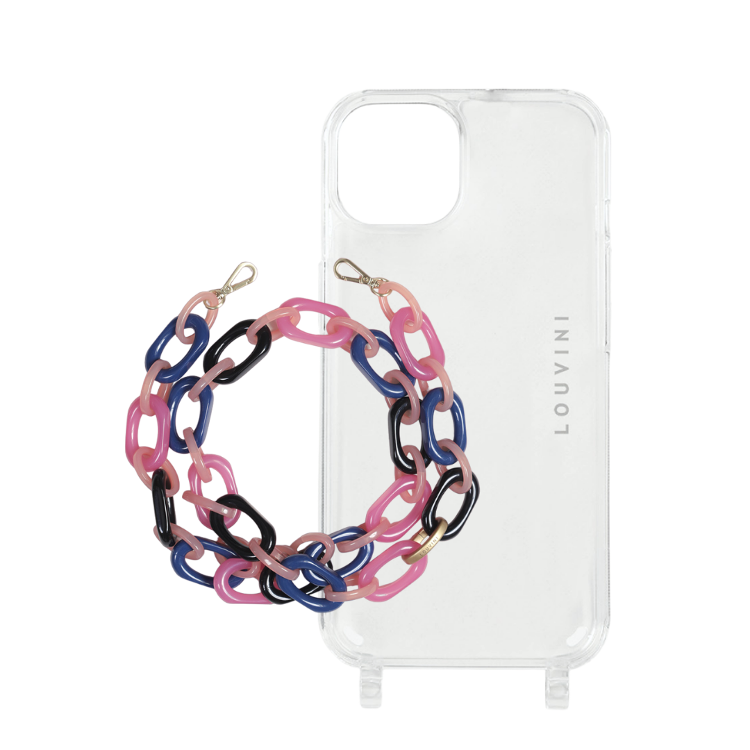 Charlie iPhone Case & Chiara Navy-Pink Chain