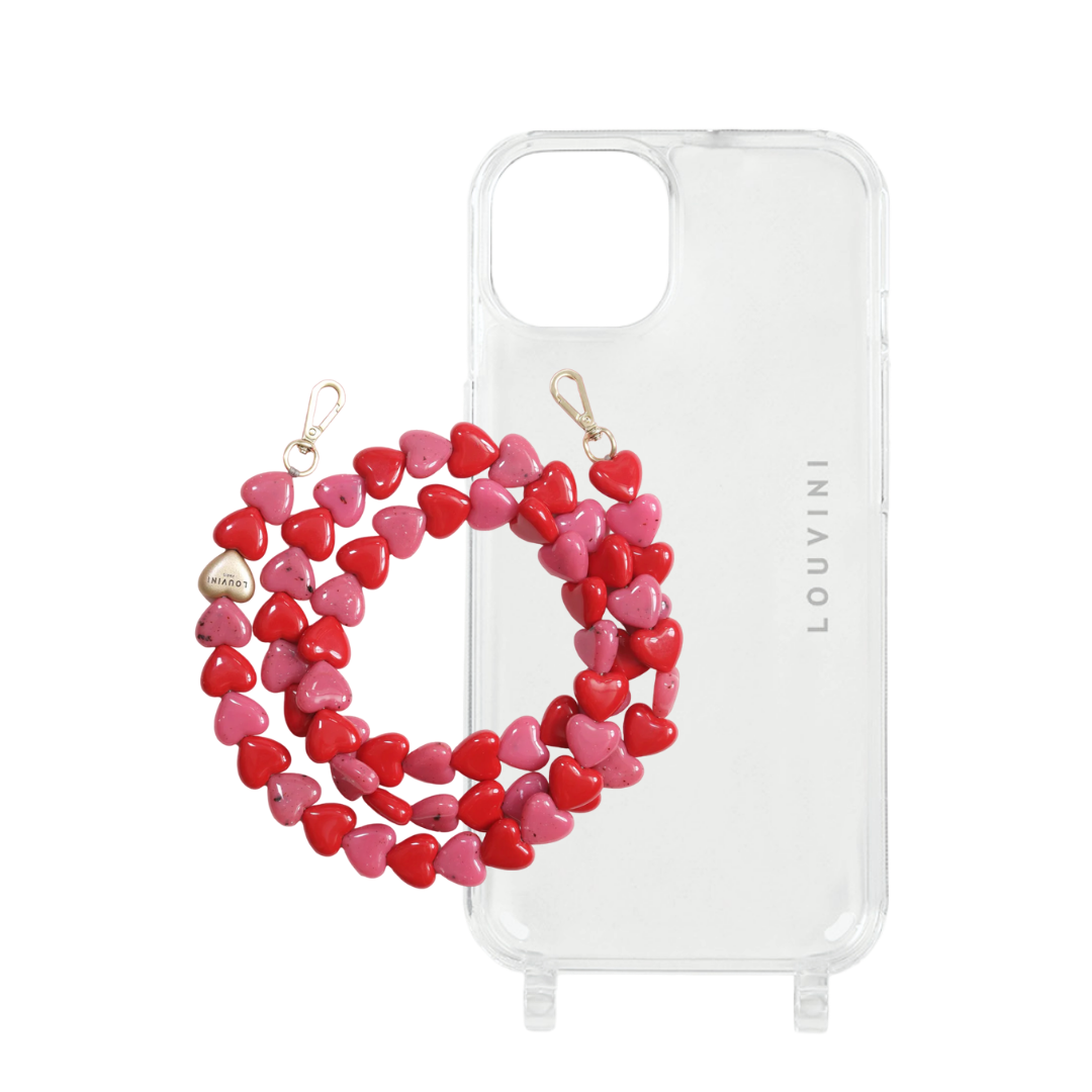 Charlie iPhone Case & Cuore Red-Pink Chain