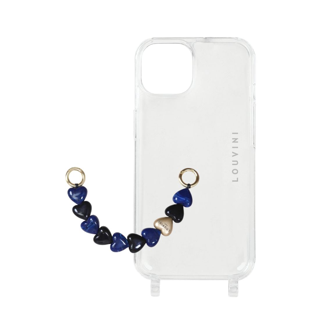 Charlie iPhone Case & Petit Cuore chain Black-Navy