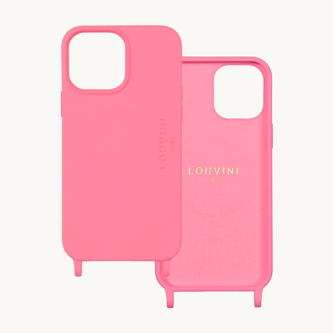 Coque iPhone rose MagSafe avec anneaux 