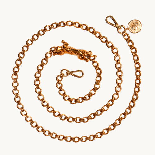 Chaîne de telephone dore leopard