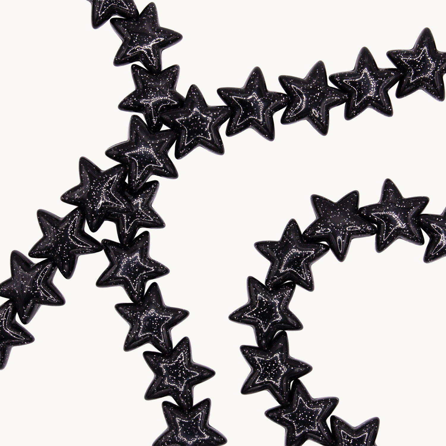 Cordon de telephone etoile paillette noir