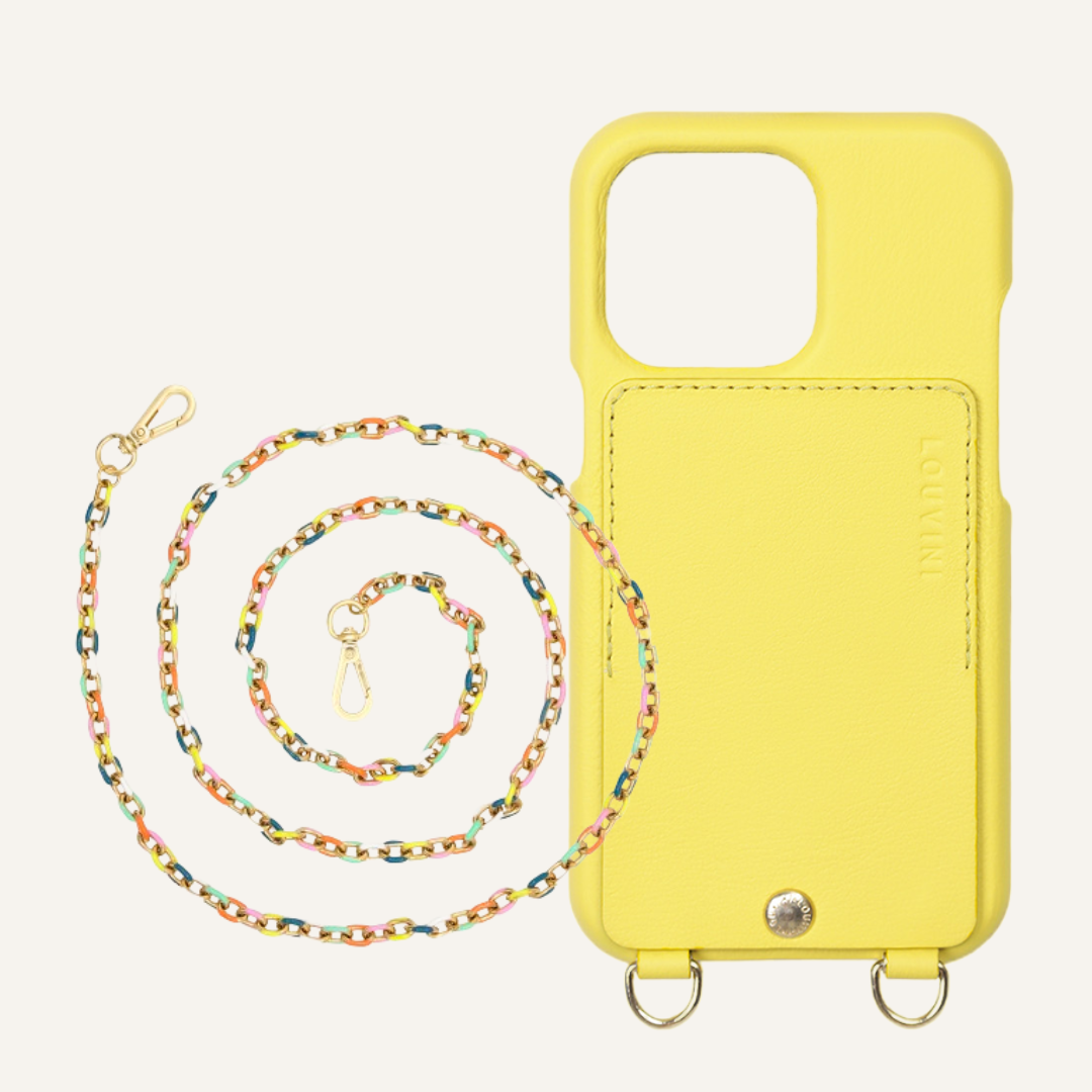 LOU Yellow Leather Case & MIA Fluo Chain