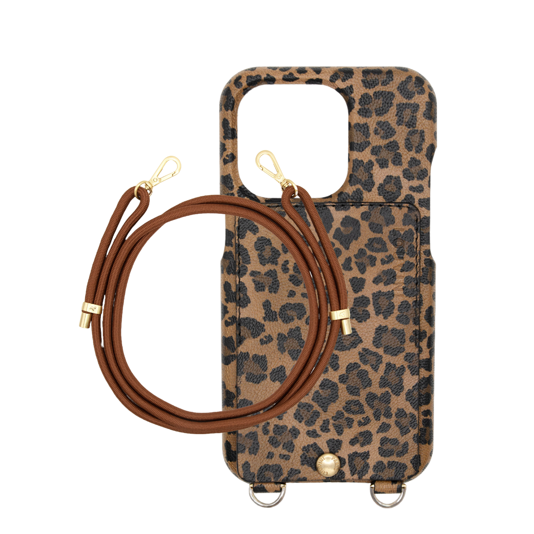 LOU LEOPARD LEATHER CASE & TESSA BROWN CORD