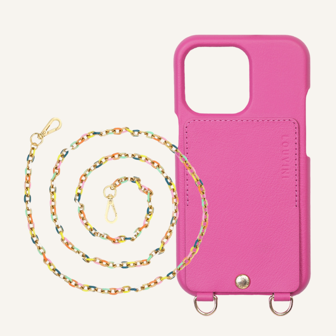 LOU Fuchsia Leather Case & MIA Fluo Chain