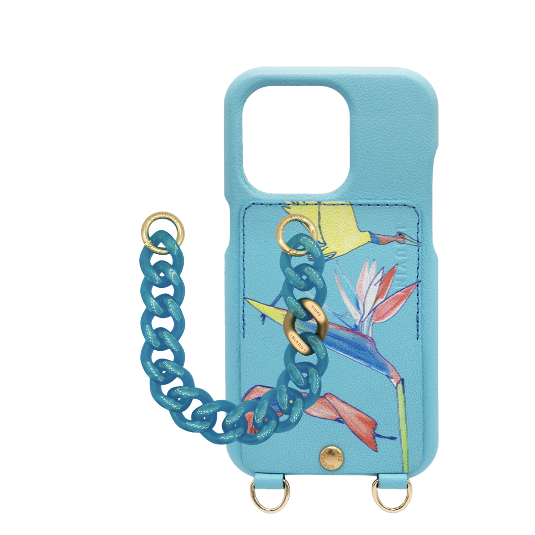 LOU x Filipe Jardim Turquoise Case & PETIT ZOE Iced Blue Chain