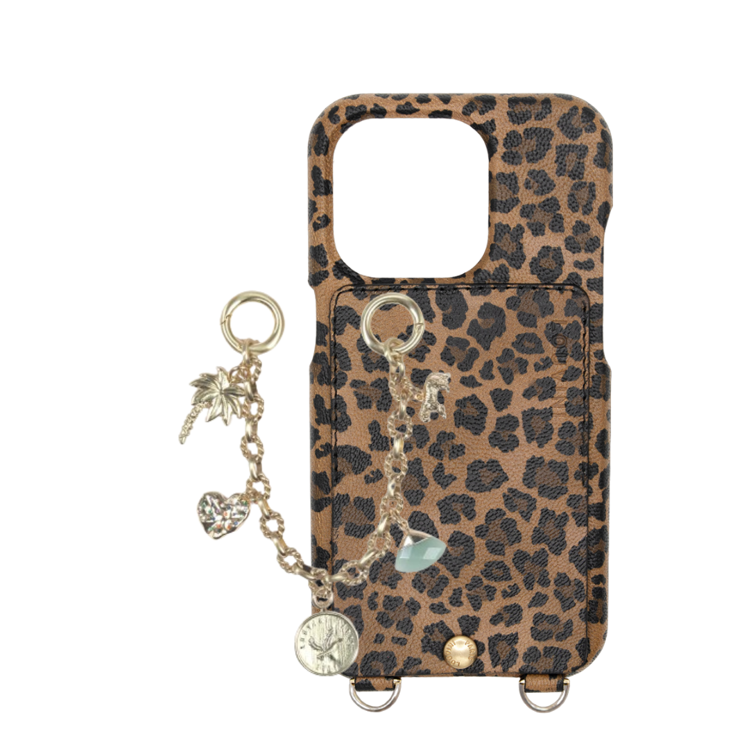 LOU LEOPARD LEATHER CASE & PETIT LUCKY CHAIN