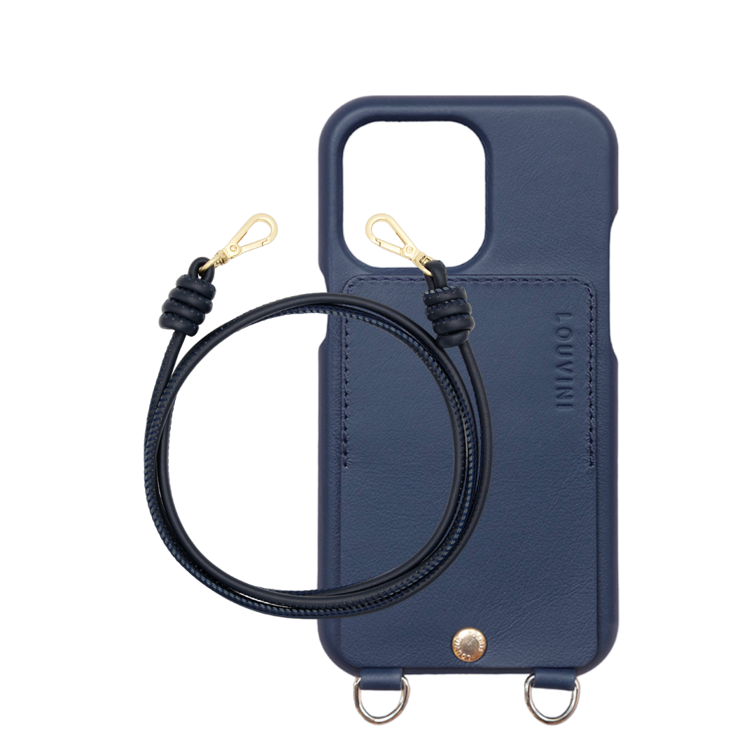 LOU Navy Leather Case & KATE Navy Cord