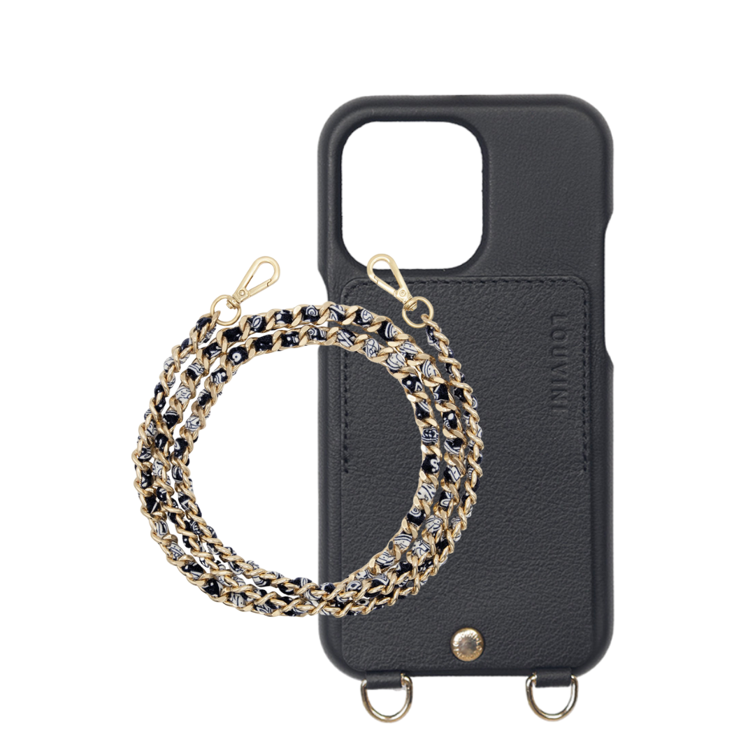 LOU Black Leather Case & BONNIE Black Chain