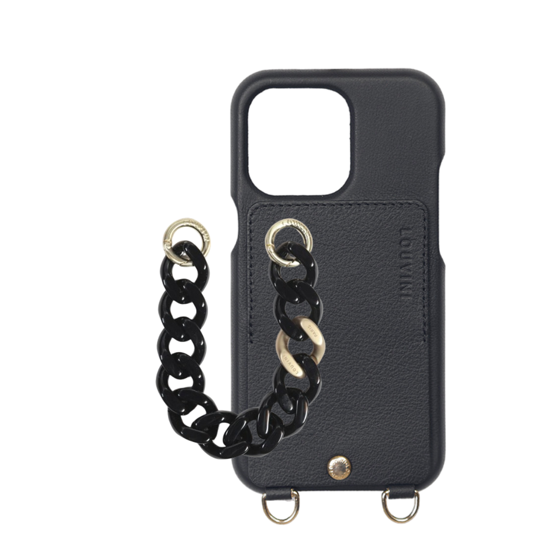 LOU Black Leather Case & PETIT ZOE Black Chain