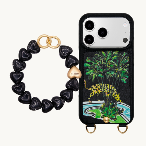 LOU x FILIPE JARDIM Black iPhone Case & Bracelet PETIT CUORE Black