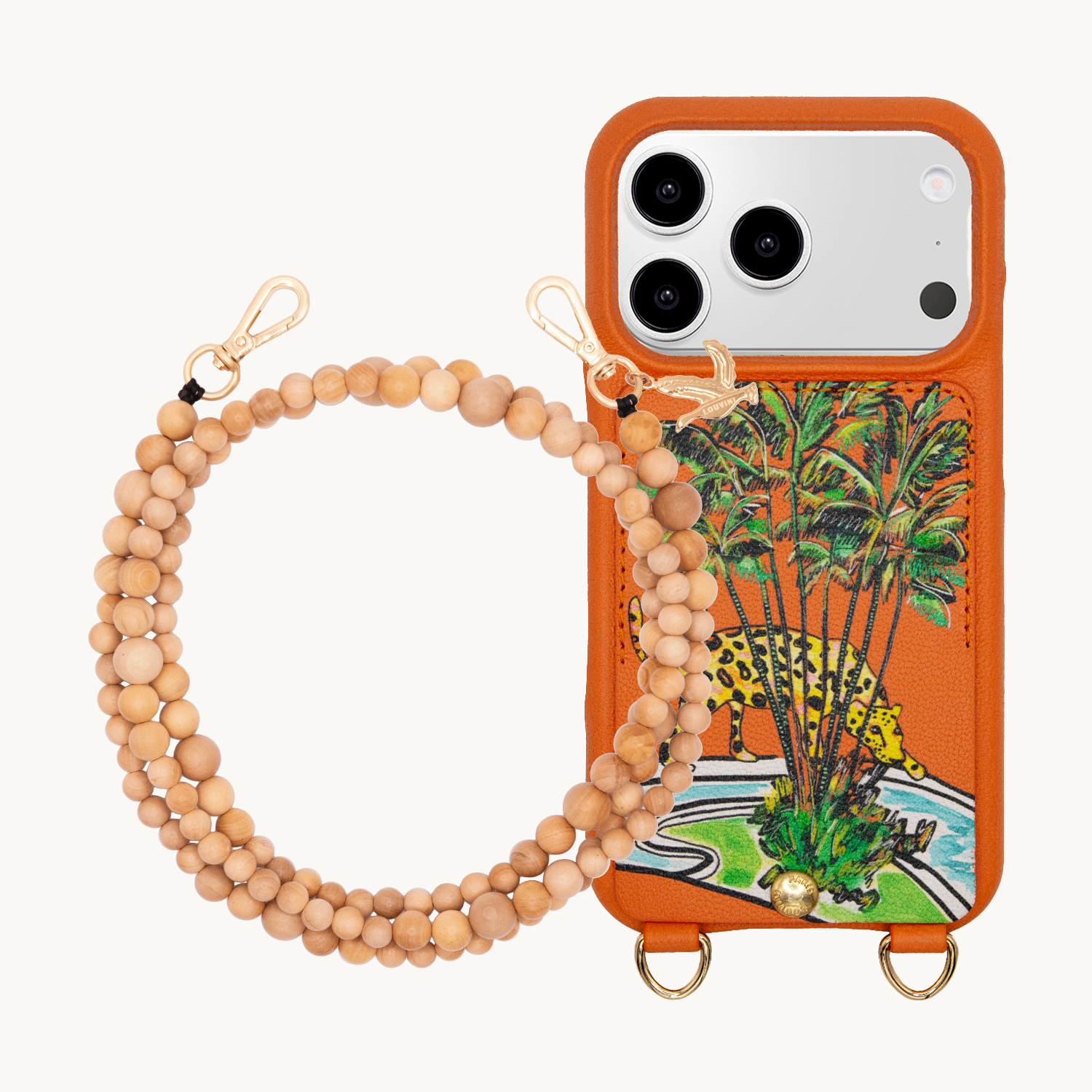 iPhone Case LOU x FILIPE JARDIM Orange & ARIELLE Natural Strap