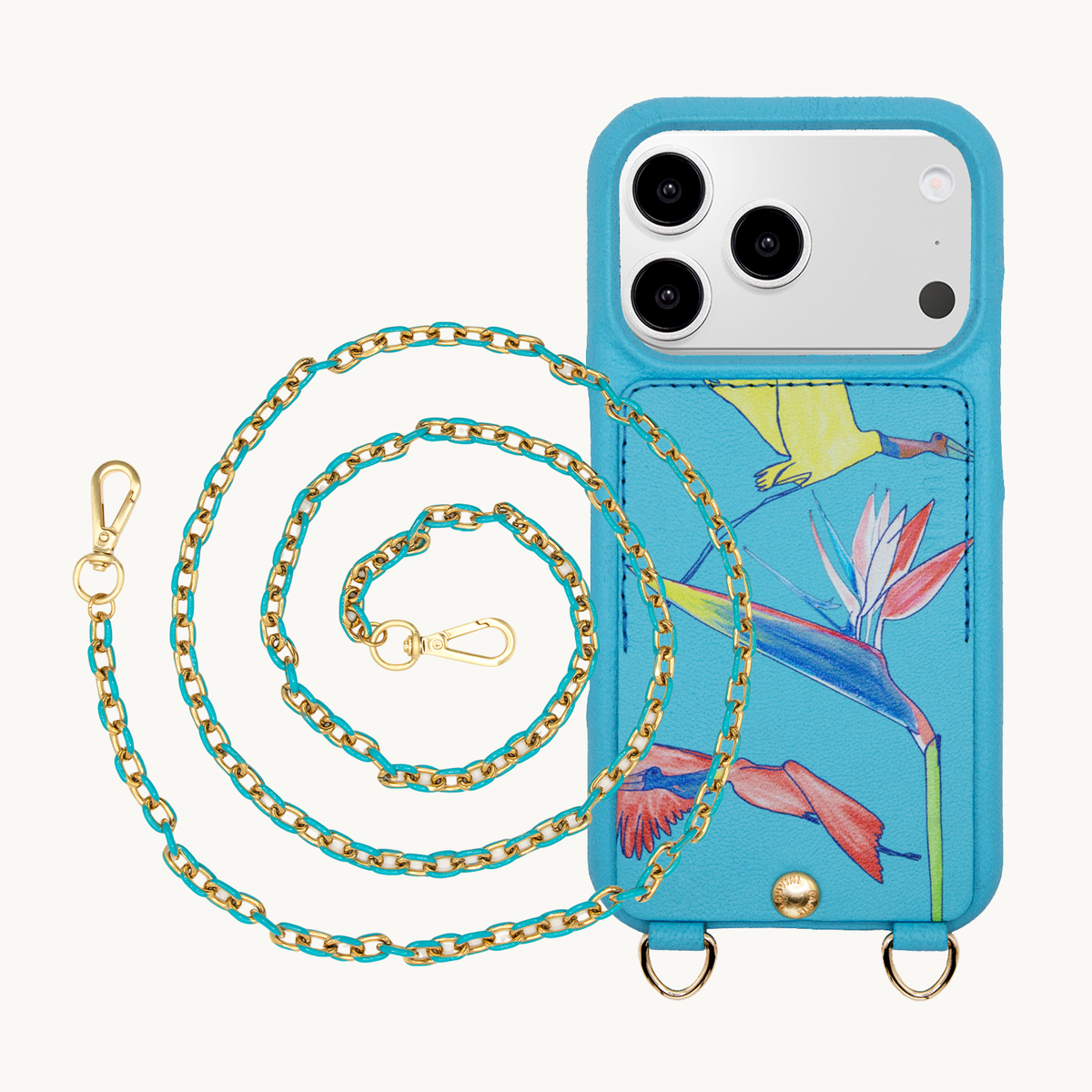 LOU x FILIPE JARDIM Turquoise iPhone Case & Chain MIA Turquoise