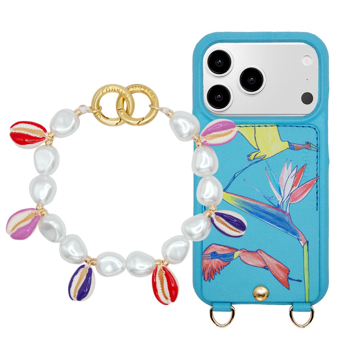 LOU x FILIPE JARDIM Turquoise iPhone Case & Bracelet PETIT GAIA Sunset