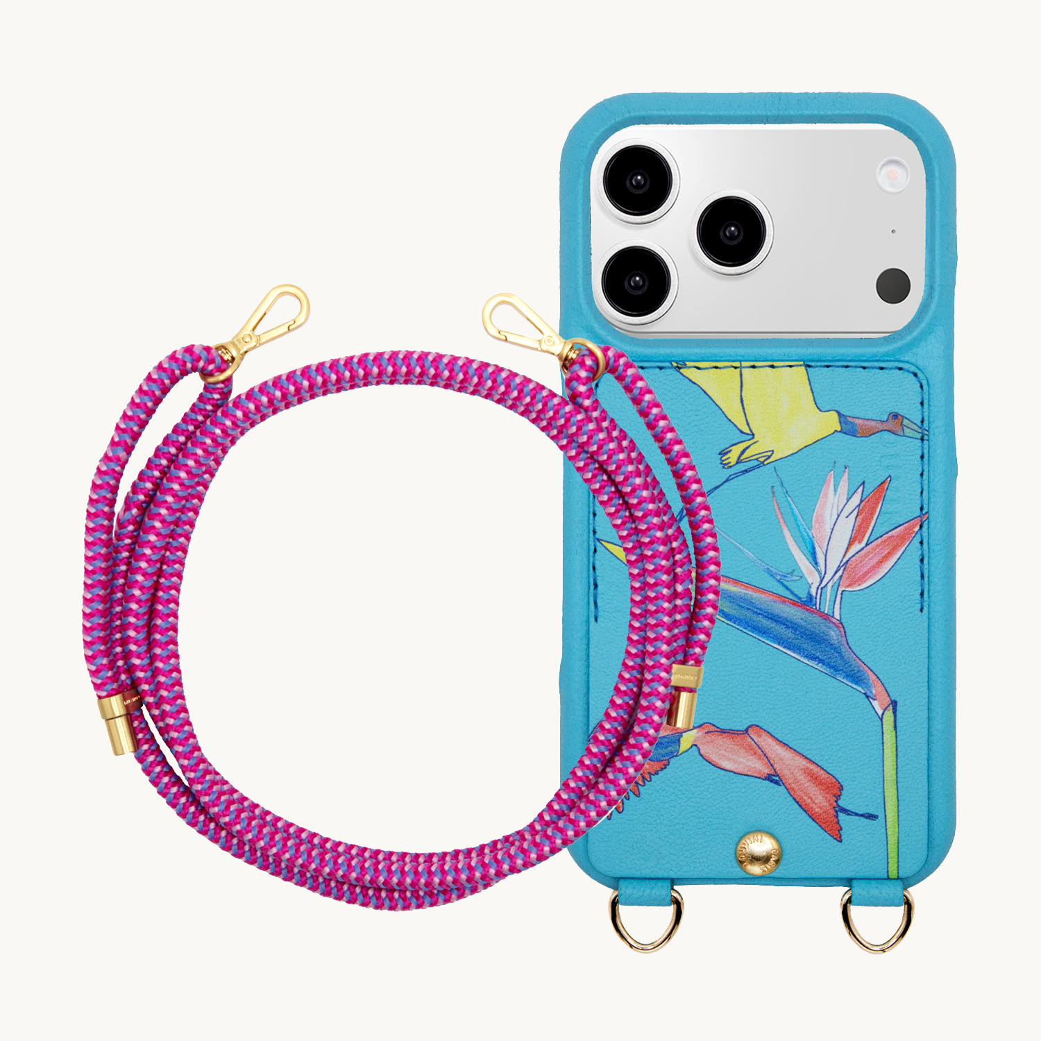 iPhone Case LOU x FILIPE JARDIM Turquoise & TESSA Fuchsia-Purple Cord