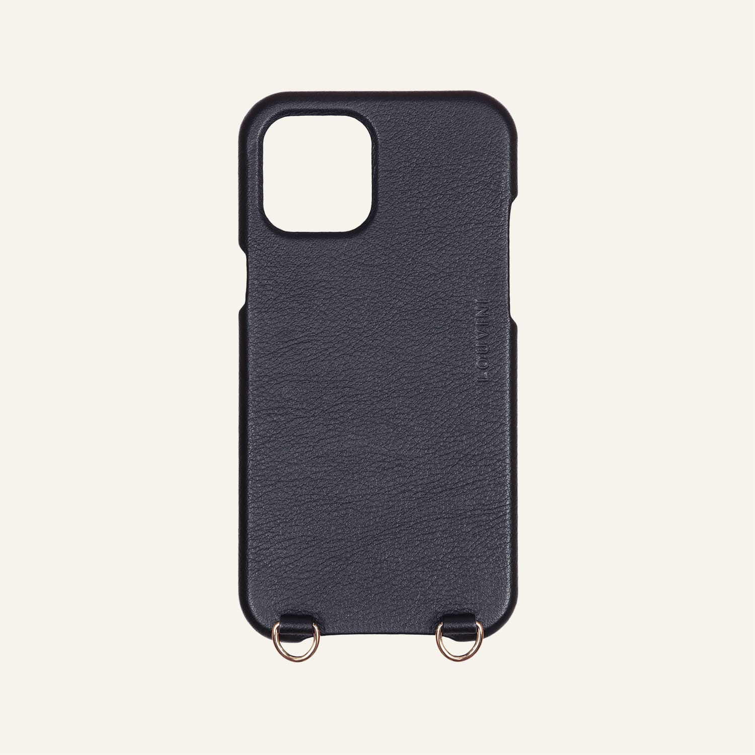 LEATHER IPHONE CASE WITH LOOPS AND MAGSAFE MAX - BLACK (PERSONALISABLE)