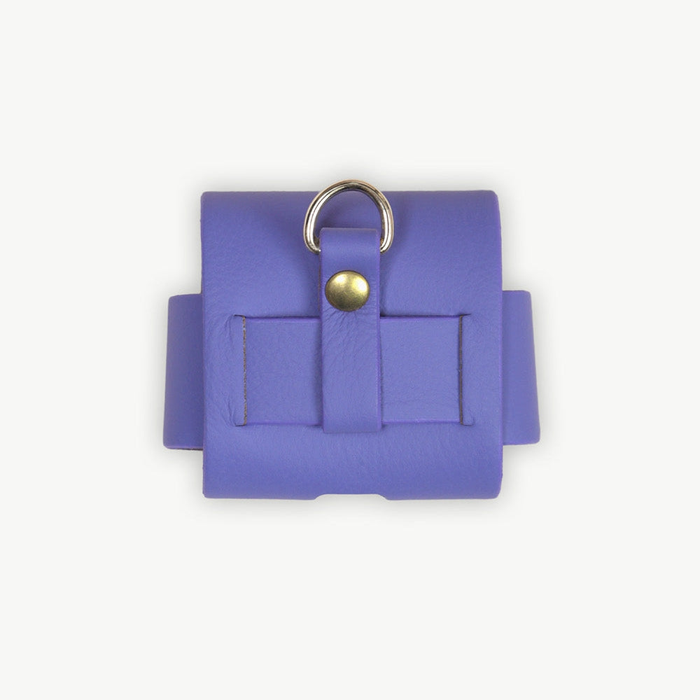 Étui pour AirPods violet en cuir