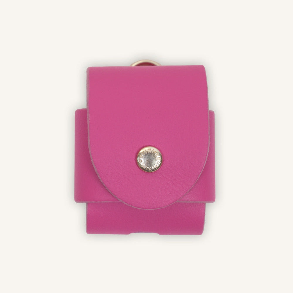 Étui pour AirPods rose fuchsia en cuir