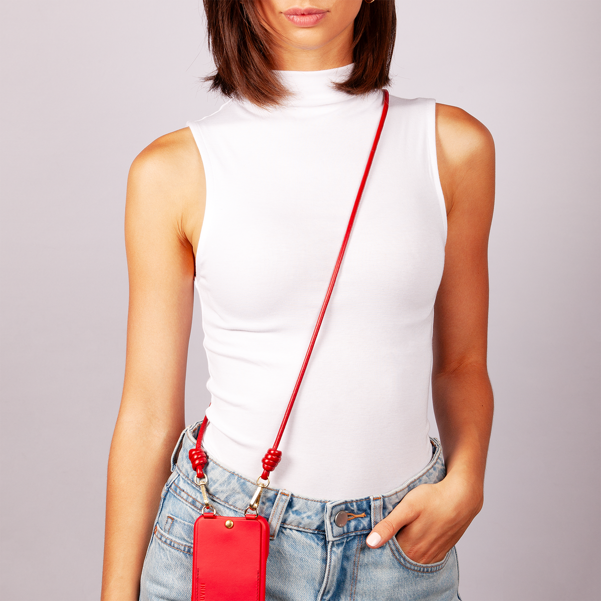 Leather cord KATE - Red 