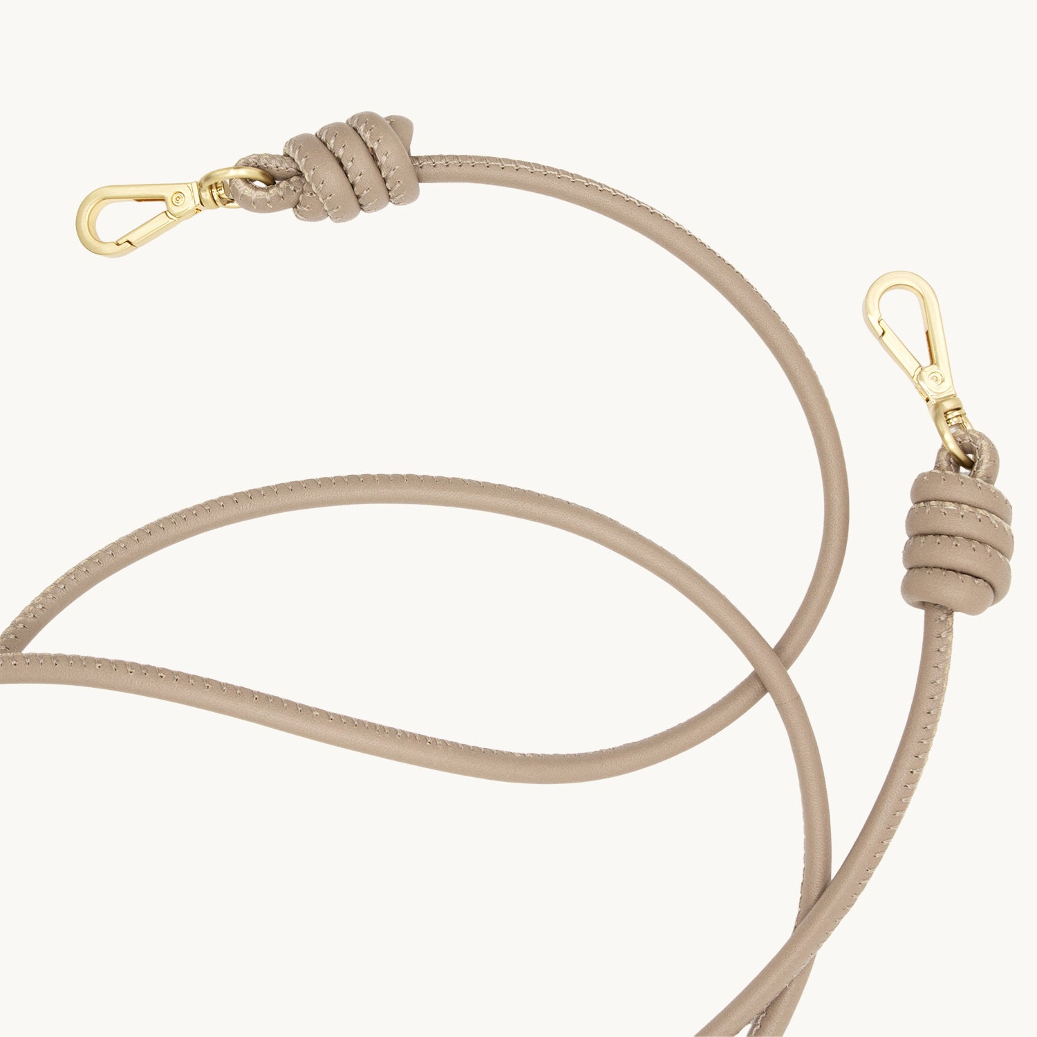 Cordon de telephone bandouliere en cuir taupe