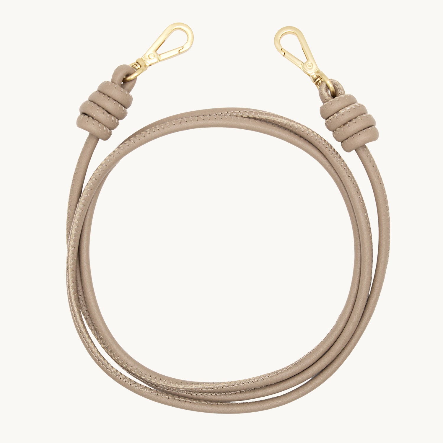 Cordon de telephone bandouliere en cuir taupe