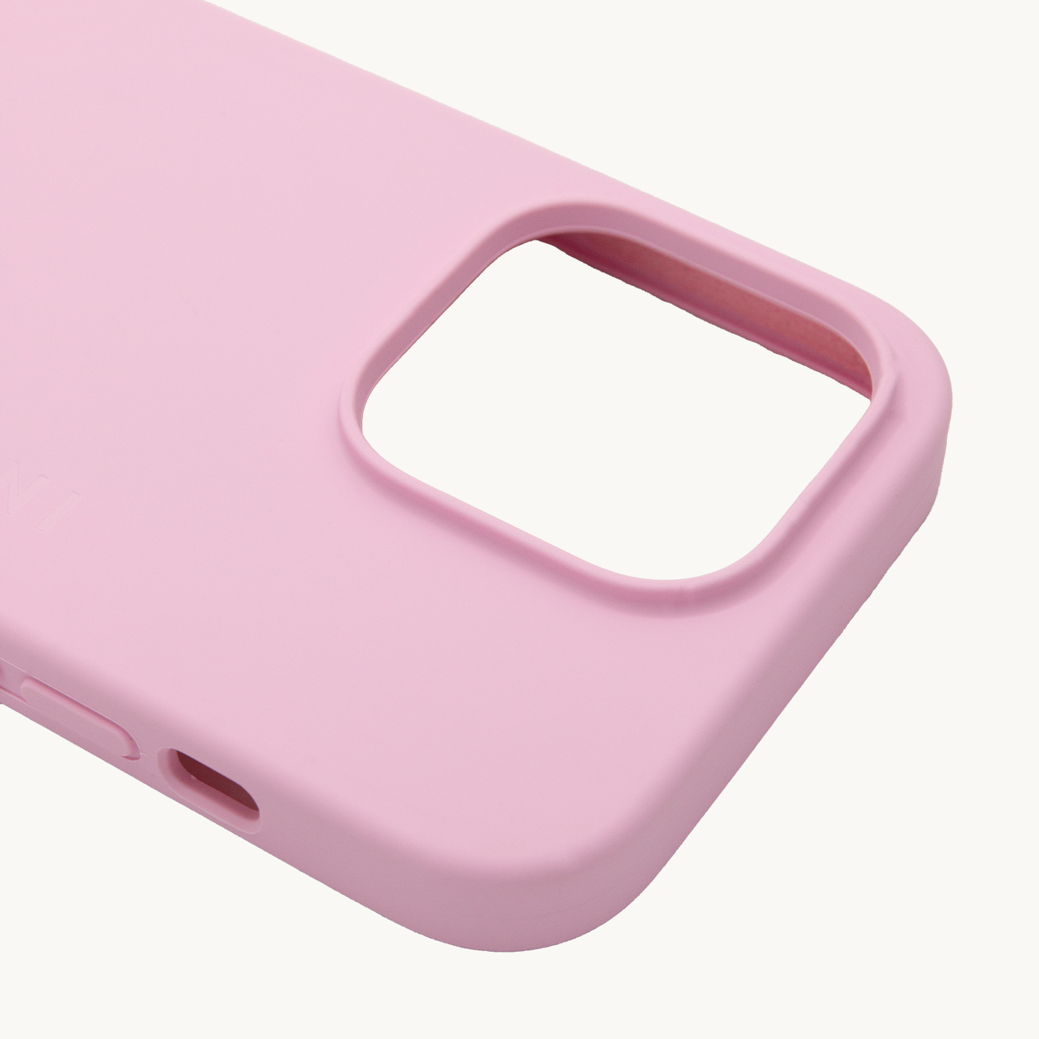 coque iPhone 14 Pro silicone rose detail