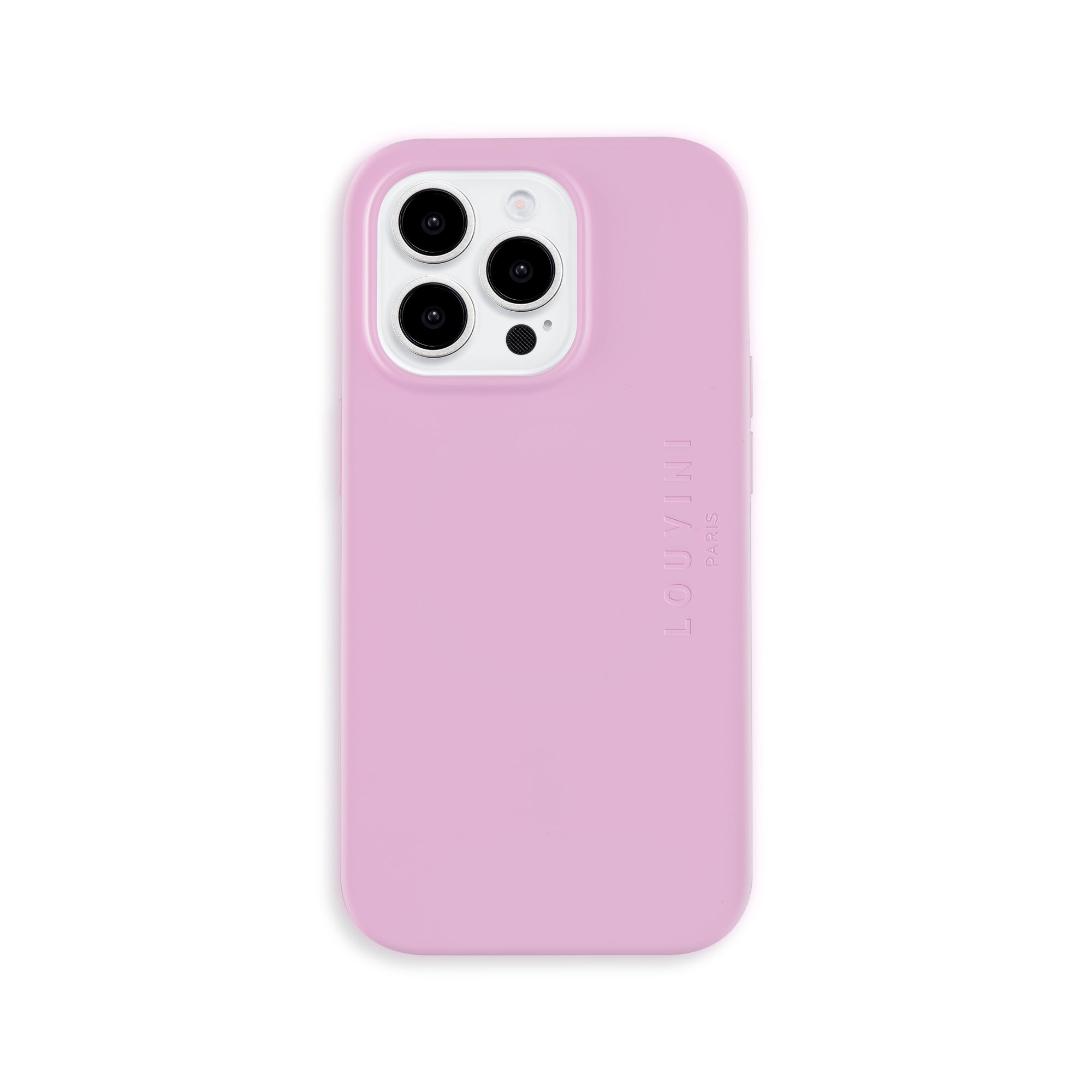 coque iPhone 14 Pro silicone rose avec telephone