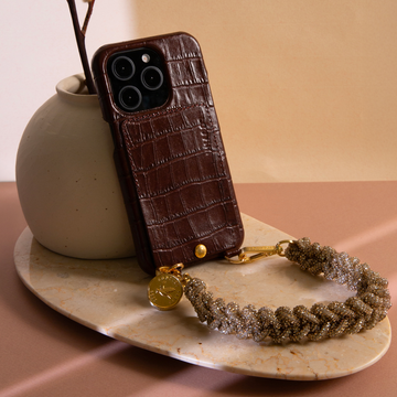 Leather iPhone Case with wallet and loops | LOUVINI PARIS