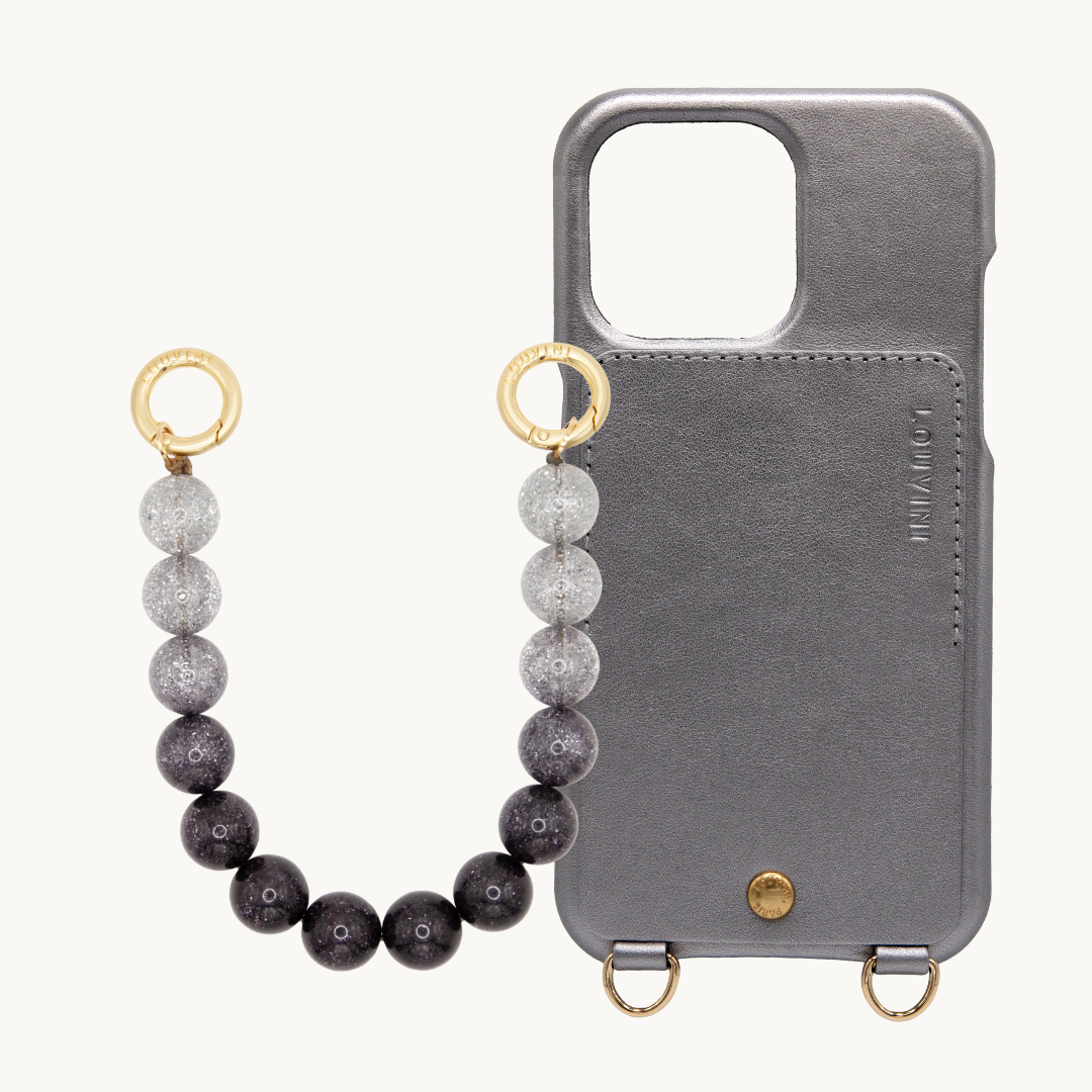 LOU ANTHRACITE METALLIC CASE & BLACK PETIT BILLY CHAIN