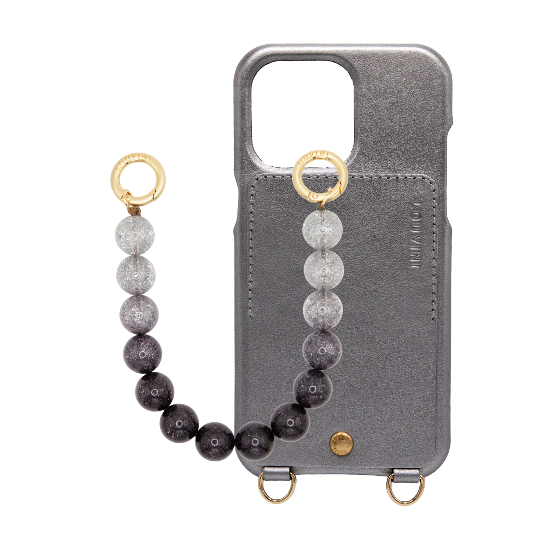 LOU ANTHRACITE METALLIC CASE & BLACK PETIT BILLY CHAIN