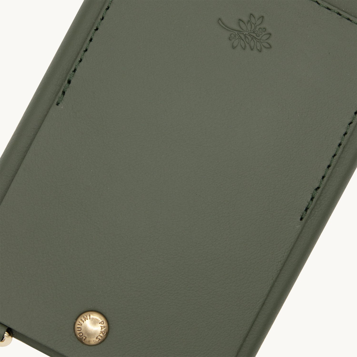 LEATHER IPHONE CASE WITH WALLET AND LOOPS LOU x AIRELLES - OLIVE