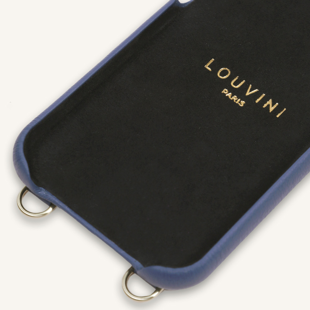 LEATHER IPHONE CASE WITH WALLET AND LOOPS LOU - BLUE 