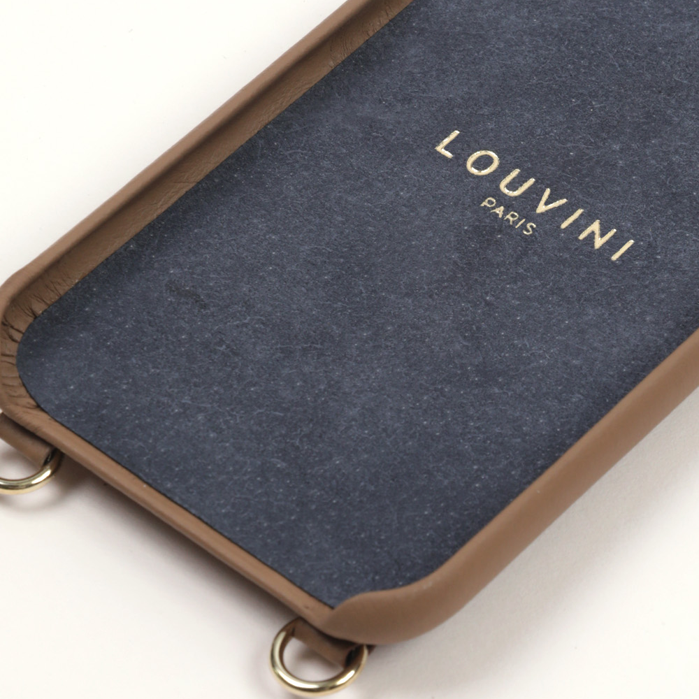 LEATHER IPHONE CASE WITH WALLET AND LOOPS LOU - CAMEL (PERSONALISABLE)