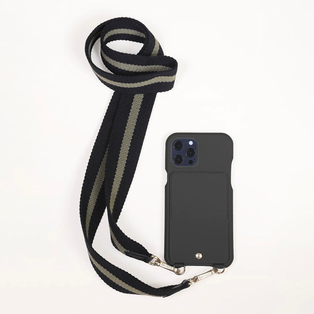 LOU Black Leather Case & OLYMPE Black-Khaki Cord