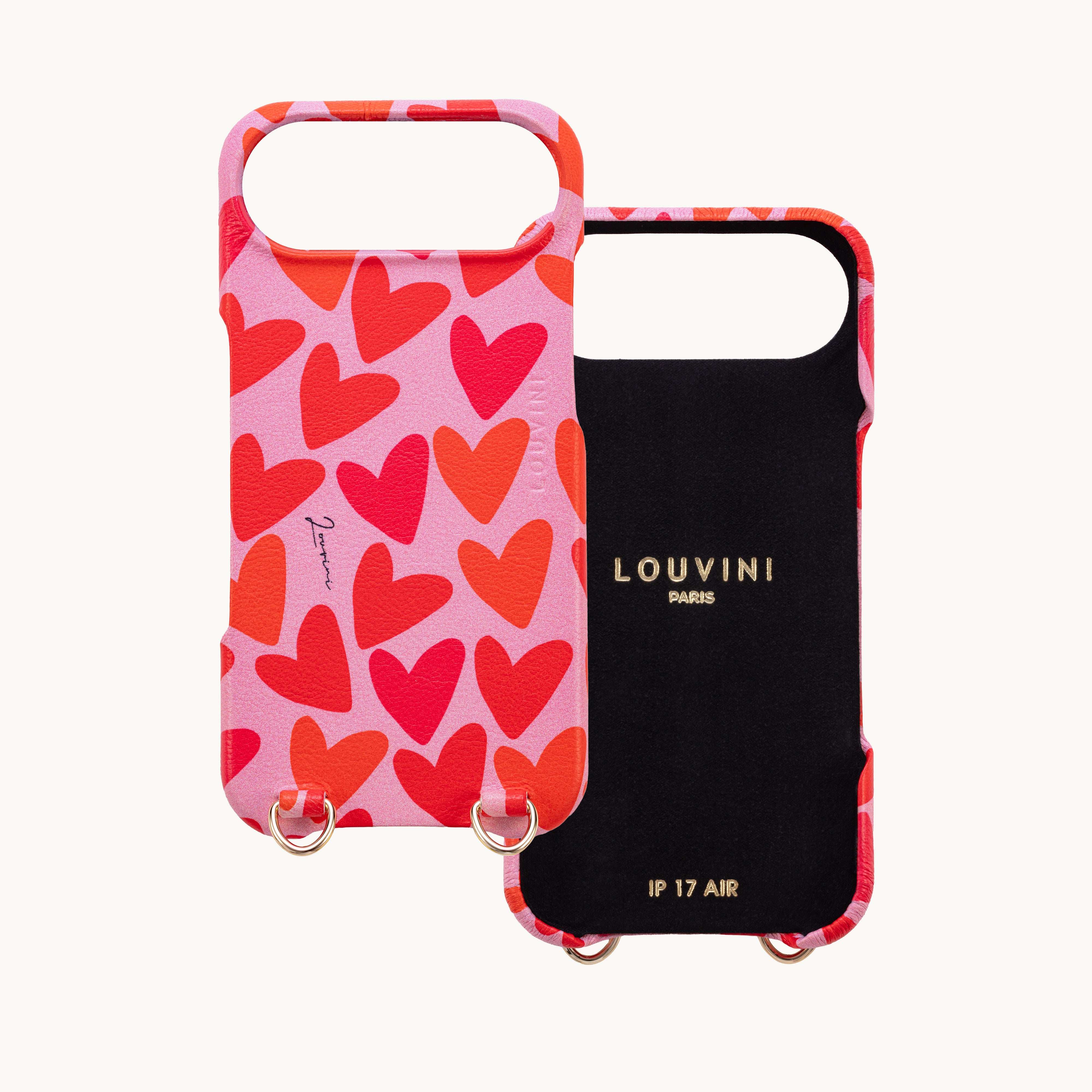MAX iPhone Leather Case with loops - Hearts